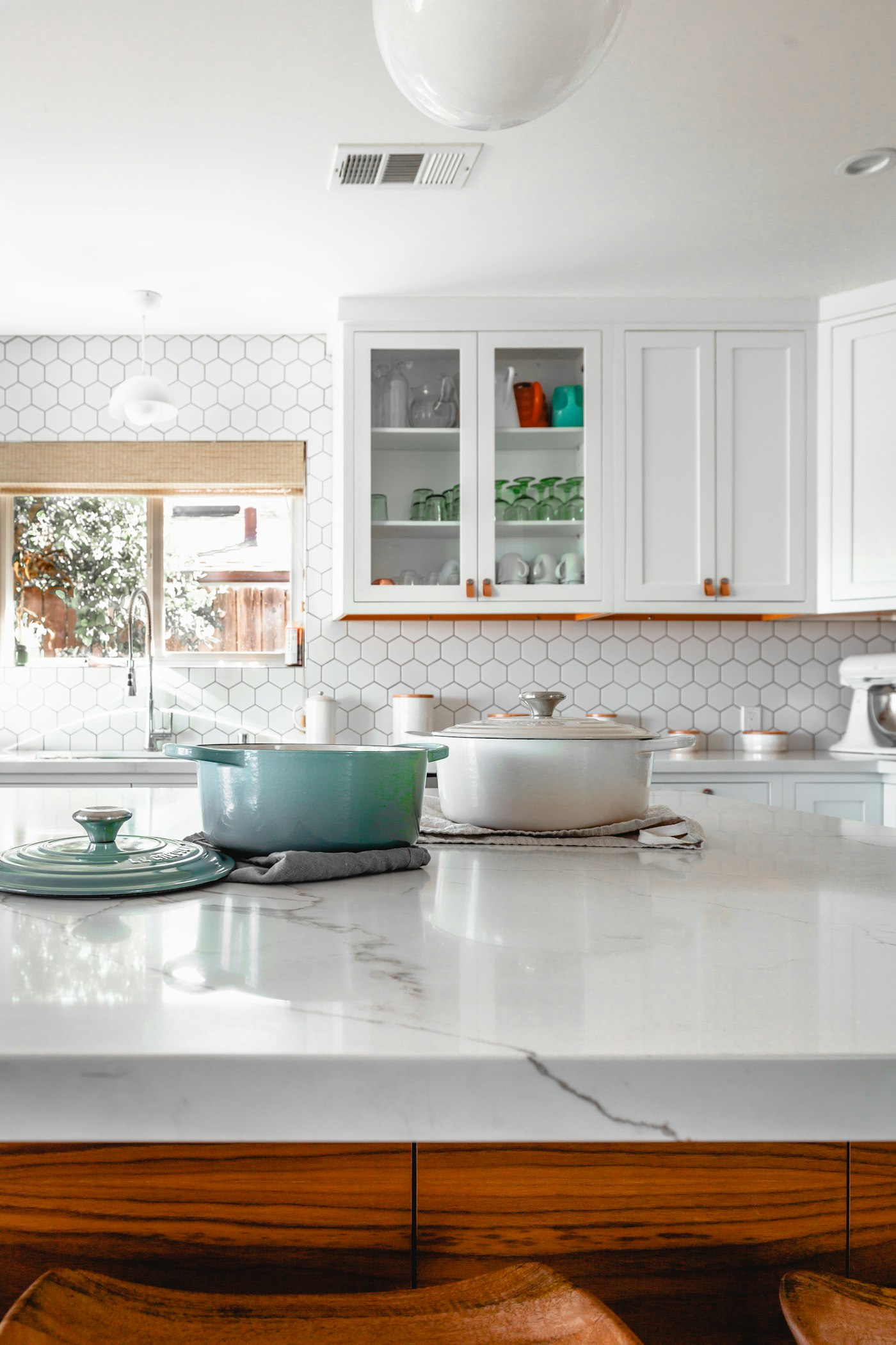 Modern kitchen with covered home appliances