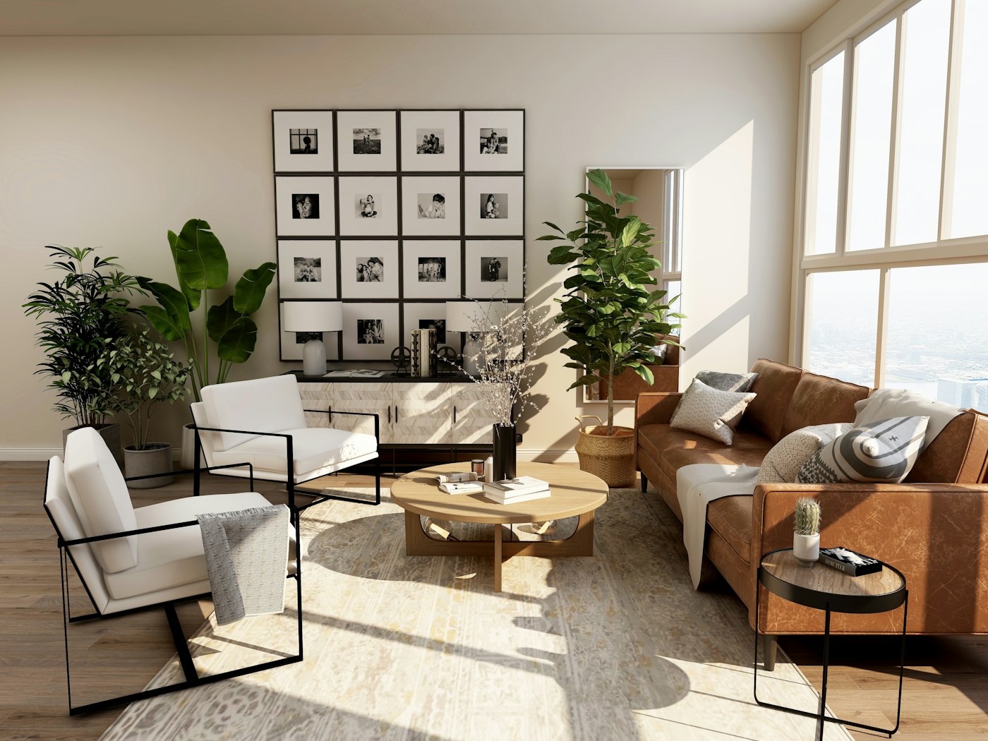 Comfortable living room protected by home warranty